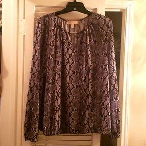 Michael Kors Black/white/grey Snakeskin print Top